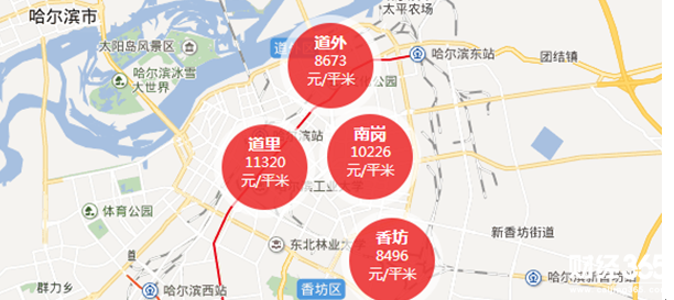 哈爾濱房價地圖