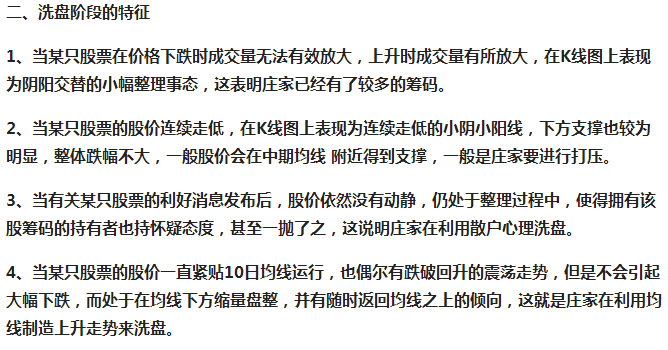 莊股四個(gè)階段的K線特征