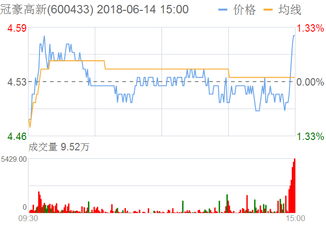 冠豪高新股票行情回顧：冠豪高新06月14日資金揭